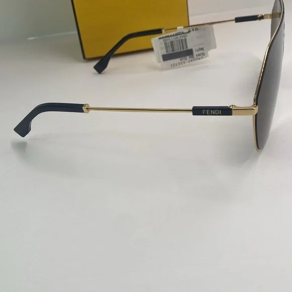 💯- New Original Fendi FE40080U round sunglasses Shiny endura gold / brown